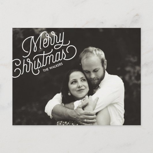 Vrolijk Kerstscript Vakantie Foto Briefkaart (Voorkant)