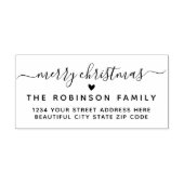 Vrolijk kerstscript vakantie retour adres rubberstempel (Afrduk)
