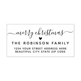 Vrolijk kerstscript vakantie retour adres rubberstempel