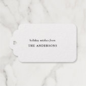 Vrolijk kerstscript vakantie wensen cadeaulabels (Achterkant (horizontaal))