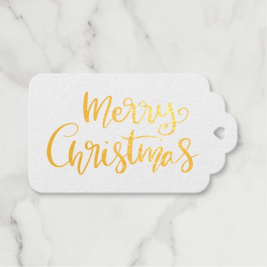 Vrolijk kerstscript vakantie wensen cadeaulabels (Voorkant (horizontaal))