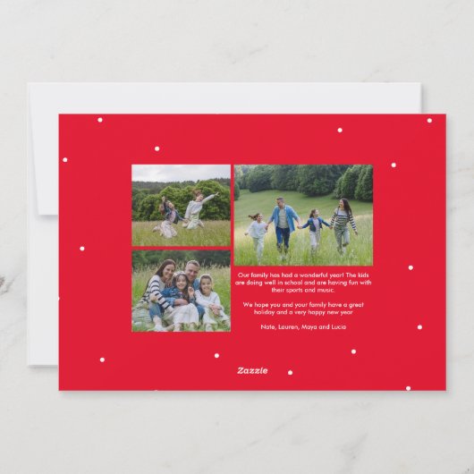 Vrolijk kerstscript vier foto's feestdagenkaart (Achterkant)