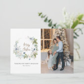 Vrolijk kerstscript Waterverf groen Feestdagenkaart (Staand voorkant)