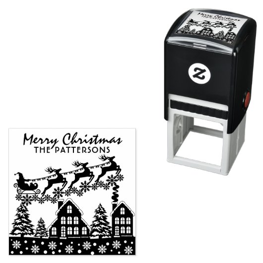 Vrolijk kerstscript Winter Feestdagen Aangepaste n Zelfinktende Stempel (In situ)