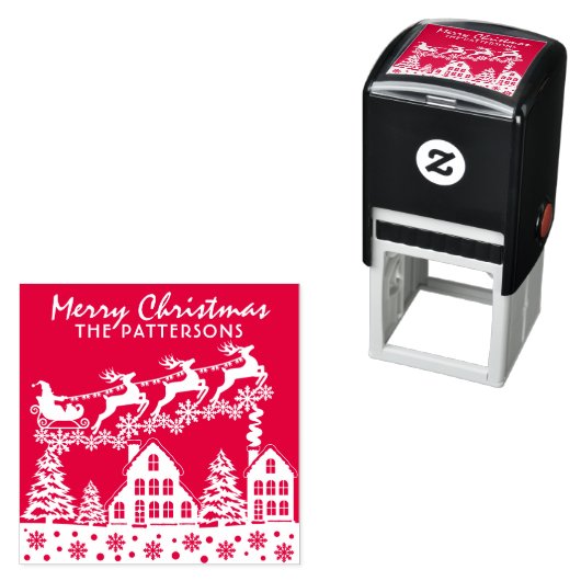 Vrolijk kerstscript Winter Feestdagen Aangepaste n Zelfinktende Stempel (In situ)