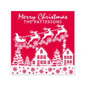 Vrolijk kerstscript Winter Feestdagen Aangepaste n Zelfinktende Stempel (Design)