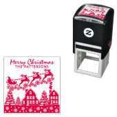 Vrolijk kerstscript Winter Feestdagen Aangepaste n Zelfinktende Stempel (In situ)