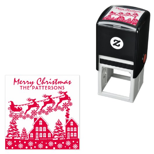 Vrolijk kerstscript Winter Feestdagen Aangepaste n Zelfinktende Stempel (In situ)