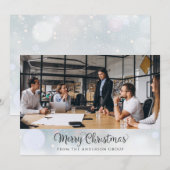 Vrolijk Kerstscript Zakelijke Kantoor Foto Feestdagenkaart (Voorkant / Achterkant)