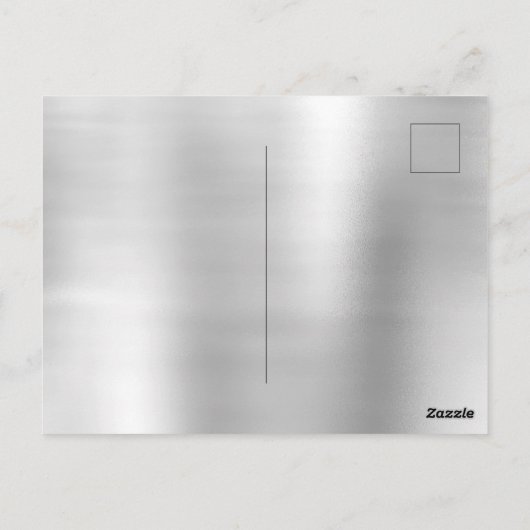 Vrolijk kerstscript zilver grijs goud lux sneeuw briefkaart (Achterkant)