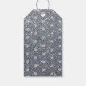 Vrolijk kerstscript zilveren glitter gepersonalise cadeaulabel (Achterkant)