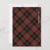 Vrolijk kerstscript zwart geruite fotovakantie notitiekaartje (Achterkant)