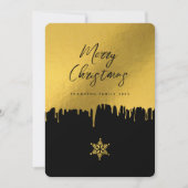 Vrolijk kerstscript zwart-wit, niet-gouden foto feestdagenkaart (Voorkant)