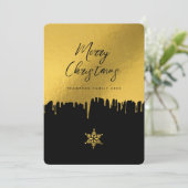 Vrolijk kerstscript zwart-wit, niet-gouden foto feestdagenkaart (Staand voorkant)