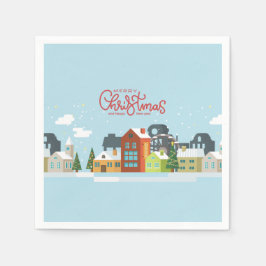 Vrolijk kerstservetten | Feestdag Servet