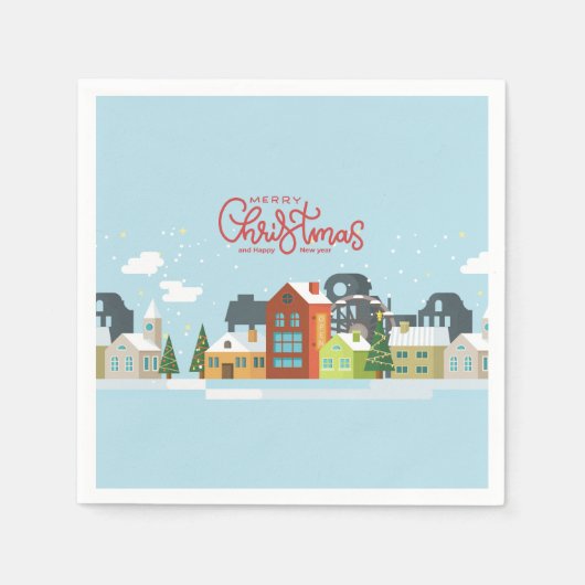 Vrolijk kerstservetten | Feestdag Servet (Voorkant)