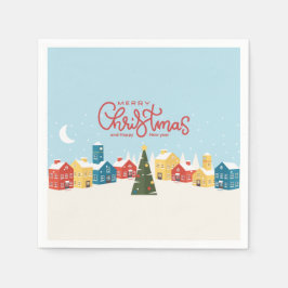 Vrolijk kerstservetten | Feestdag Servet