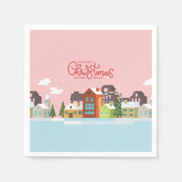 Vrolijk kerstservetten | Feestdag Servet