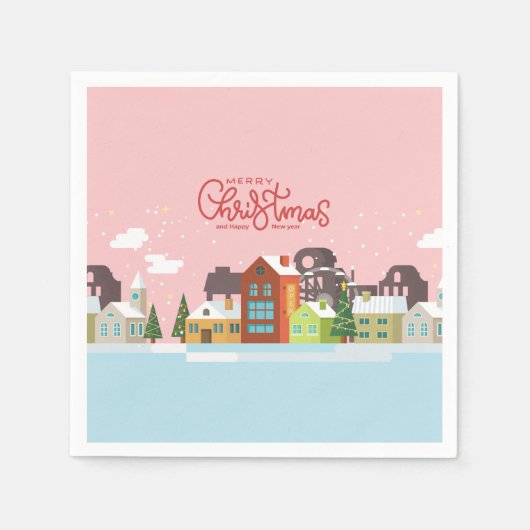 Vrolijk kerstservetten | Feestdag Servet (Voorkant)