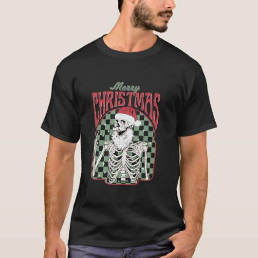Vrolijk kerstskelet Sinterklaas Xmas T-shirt (Voorkant)
