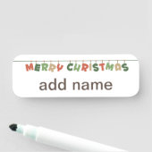 Vrolijk kerstsms hangen garland naamplaatje (In situ)
