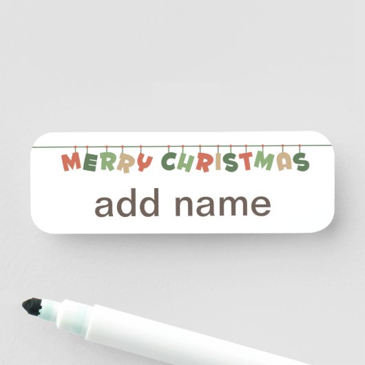 Vrolijk kerstsms hangen garland naamplaatje (In situ)