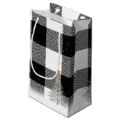 Vrolijk kerstsneeuwpoppen op het vacht klein cadeauzakje (Achterkant Gekanteld)