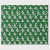 Vrolijk kerstSnoep en sneeuwvlokken Cadeaupapier (Vlak)