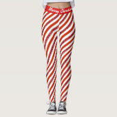 Vrolijk kerstSnoep met Faux Glitter Leggin Leggings (Voorkant)