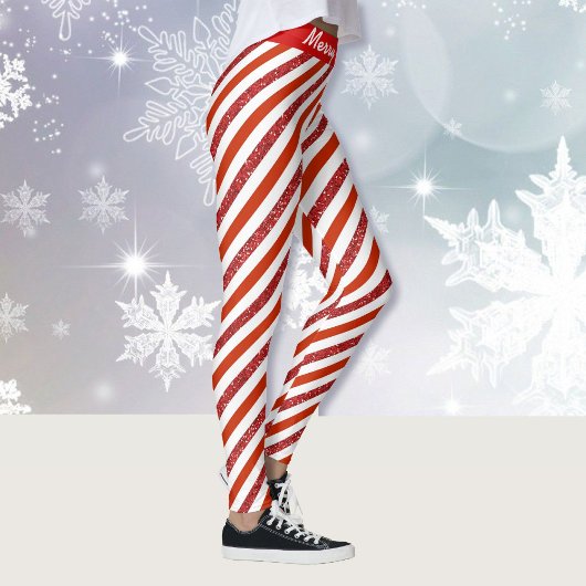Vrolijk kerstSnoep met Faux Glitter Leggin Leggings