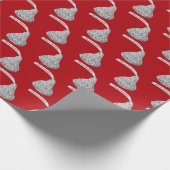 Vrolijk kerstSnoep op rood Cadeaupapier (Hoek)