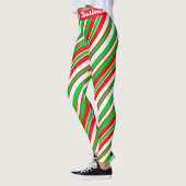 Vrolijk kerstSnoep Stripte Leggings (Links)