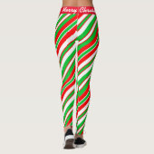 Vrolijk kerstSnoep Stripte Leggings (Achterkant)