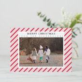 Vrolijk kerstsnoepje Rode Witte Stripes Foto Feestdagenkaart (Staand voorkant)