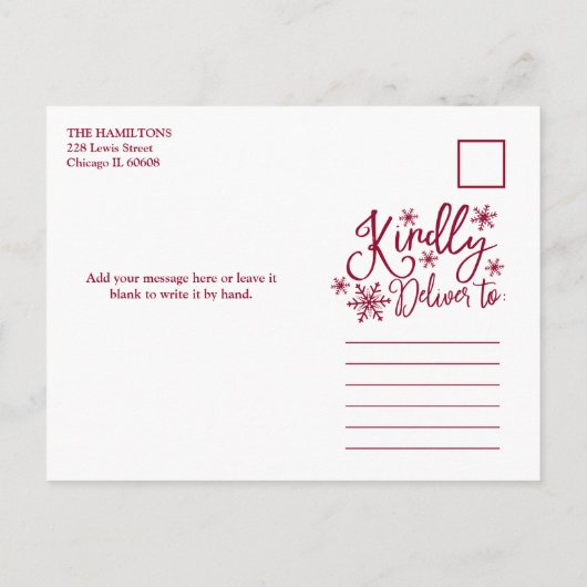 Vrolijk kerstsnowflake Rustic 3 Foto's Collage Briefkaart (Achterkant)