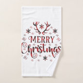 Vrolijk kerstsnowflakes, gelukkig nieuwjaar bad handdoek (Handdoek)
