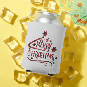 Vrolijk kerstsnowflakes, gelukkig nieuwjaar blikjeskoeler
