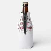 Vrolijk kerstsnowflakes, gelukkig nieuwjaar flesjeskoeler (Fles Achterkant)