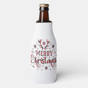 Vrolijk kerstsnowflakes, gelukkig nieuwjaar flesjeskoeler
