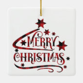 Vrolijk kerstsnowflakes, gelukkig nieuwjaar keramisch ornament (Achterkant)