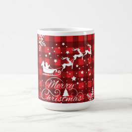 Vrolijk kerstsnowflakes, gelukkig nieuwjaar koffiemok