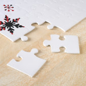 Vrolijk kerstsnowflakes, gelukkig nieuwjaar legpuzzel (Zijkant)