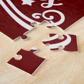 Vrolijk kerstsnowflakes, gelukkig nieuwjaar legpuzzel (Zijkant)