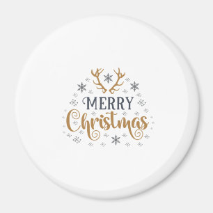 Vrolijk kerstsnowflakes, gelukkig nieuwjaar magneet