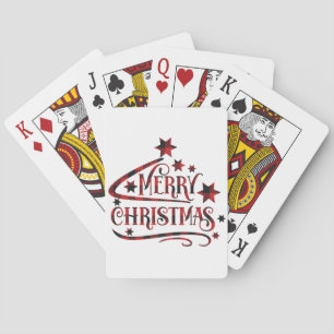 Vrolijk kerstsnowflakes, gelukkig nieuwjaar pokerkaarten