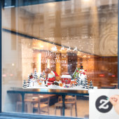 Vrolijk kerstsnowflakes, gelukkig nieuwjaar raamsticker (Cafe Raam)