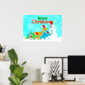 Vrolijk kerstsnowman en Poster van Dinosauriërs (Thuiskantoor)