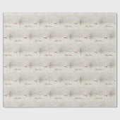 Vrolijk kerstsnowman met gouden ster cadeaupapier (Vlak)