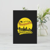 Vrolijk kerstsoftbal Santa Elf Reindeer Baseba Kaart (Staand voorkant)