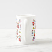 Vrolijk kerstspeelgoed, kerstman porselein kop (Achterkant)